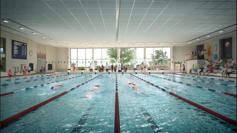 25 metersbassäng i nya Solbergabadet i Visby