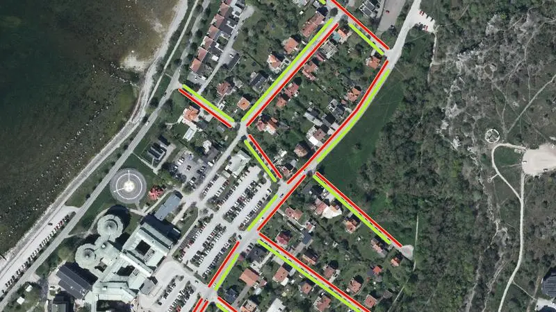Karta över lasarettområdet och ändrad parkeringsreglering.