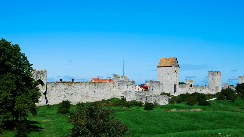 Visby innerstad och ringmuren.