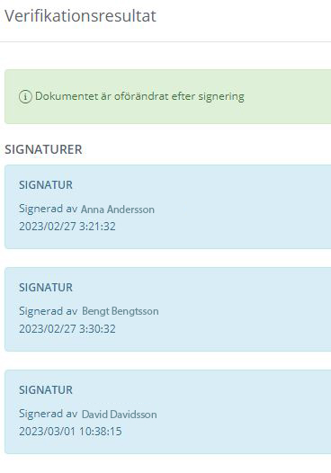 Korrekt elektroniskt undertecknad dokument
