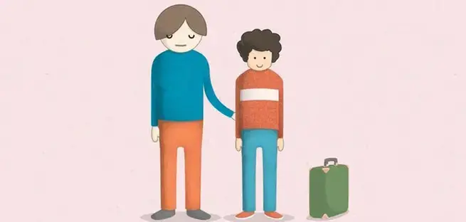 Illustration av två personer stående bredvid varandra